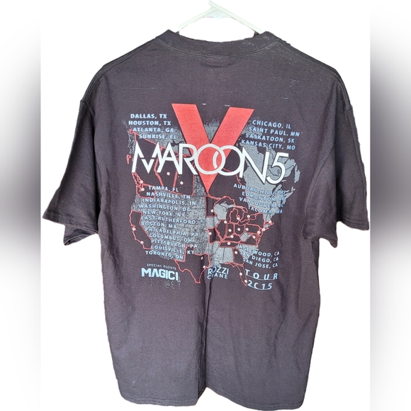 Maroon 5  Band Tour Graphic Black T-Shirt - Large - EUC - Picture 3 of 7